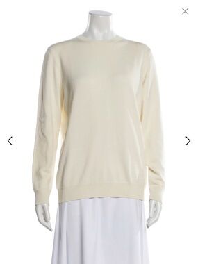 WARDROBE.NYC MERINO WOOL KNIT SWEATER ECRU SMALL